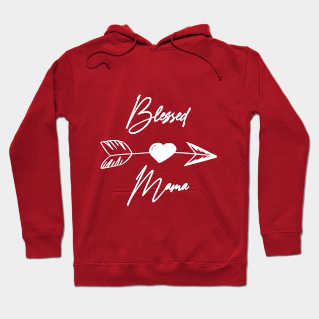 Blessed Mama Boho white lettering sarcastic mother Hoodie by Arch4Design
